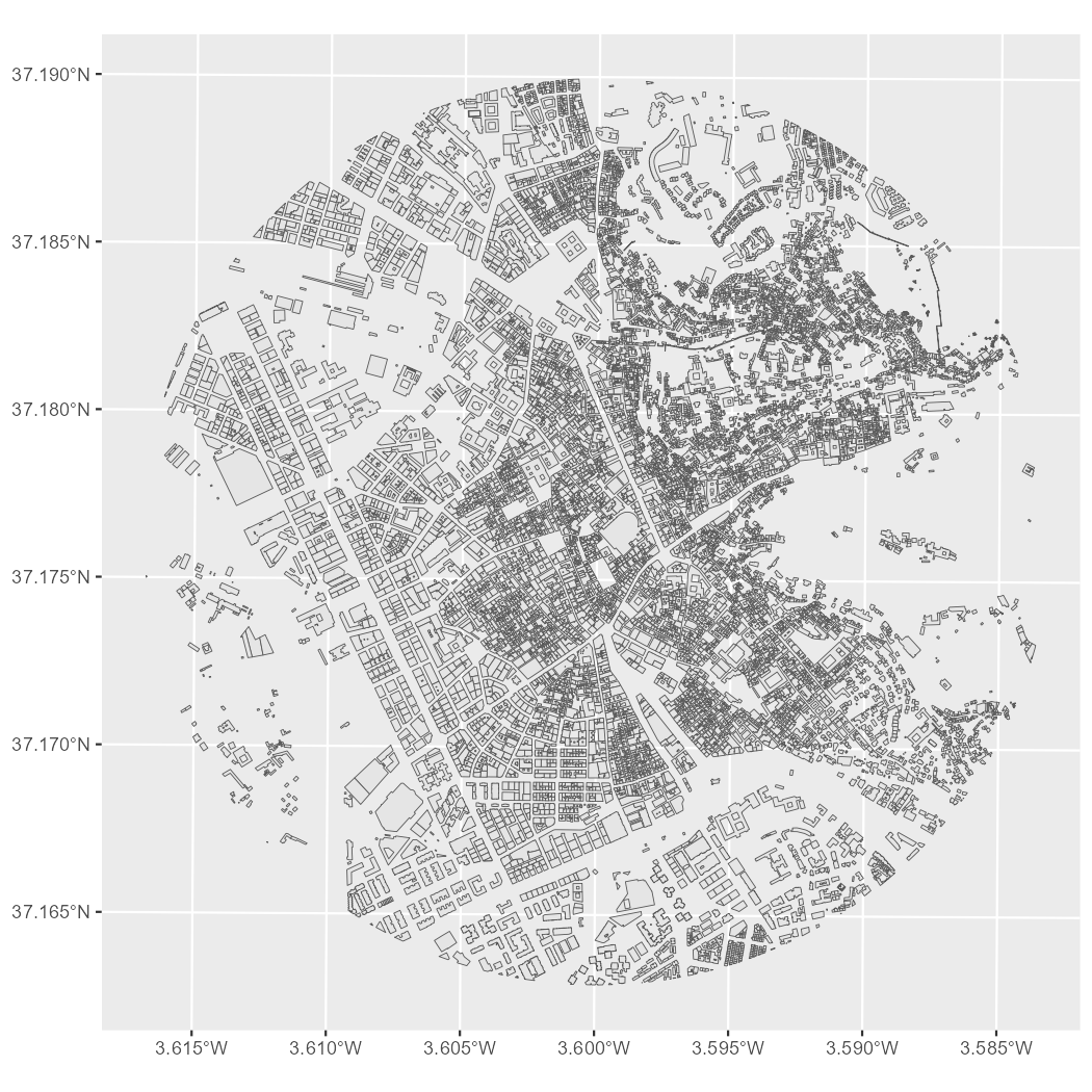 Minimal cadastral map of Granada