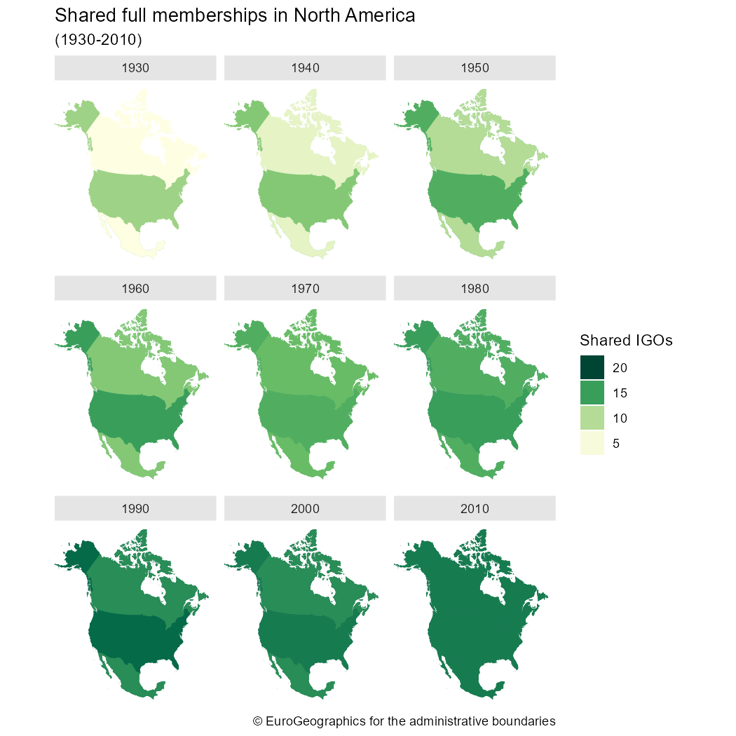 Shared full memberships in North America (1930-2010)