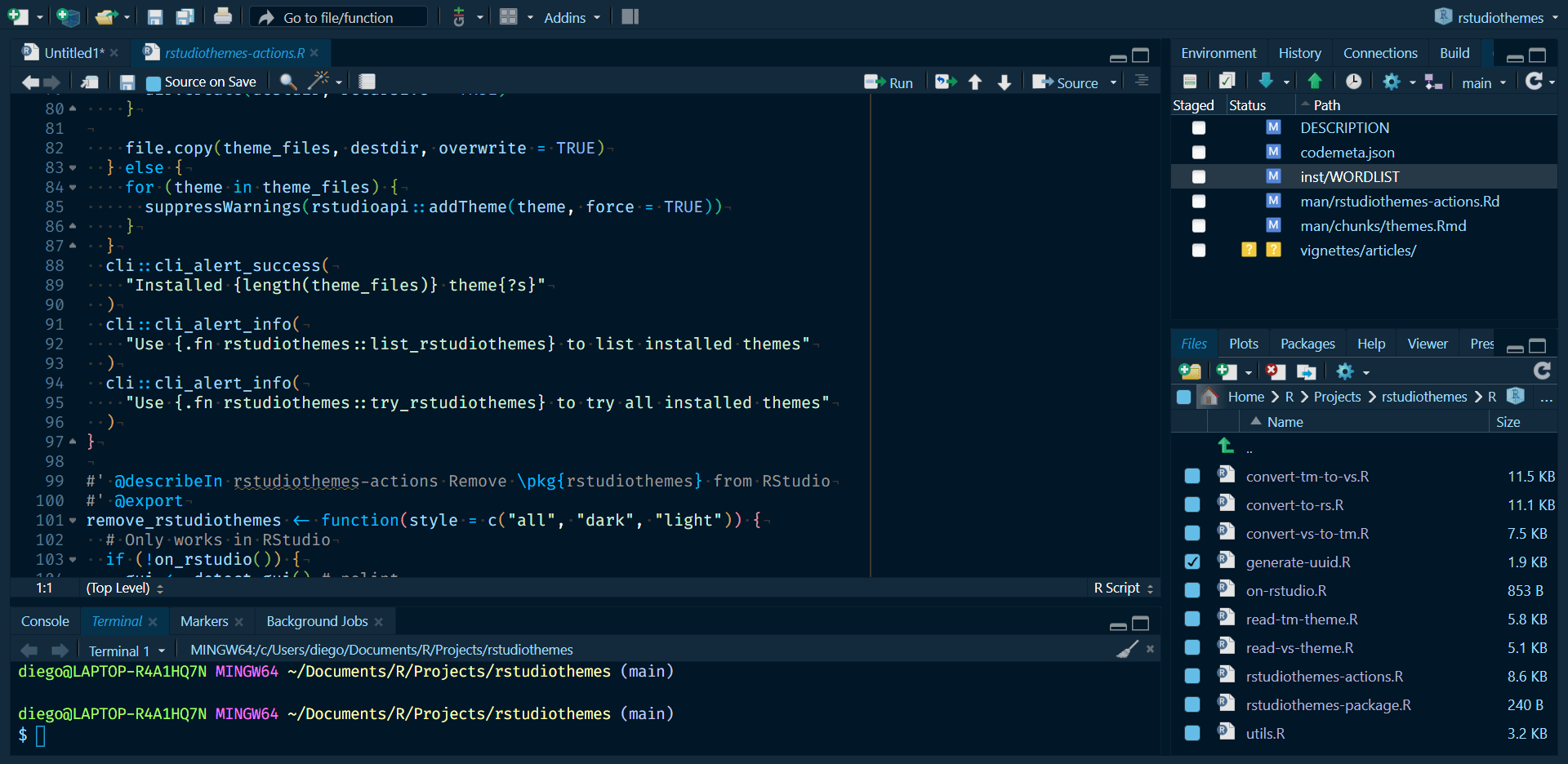 rstudiothemes | Create RStudio themes from Visual Studio Code and ...