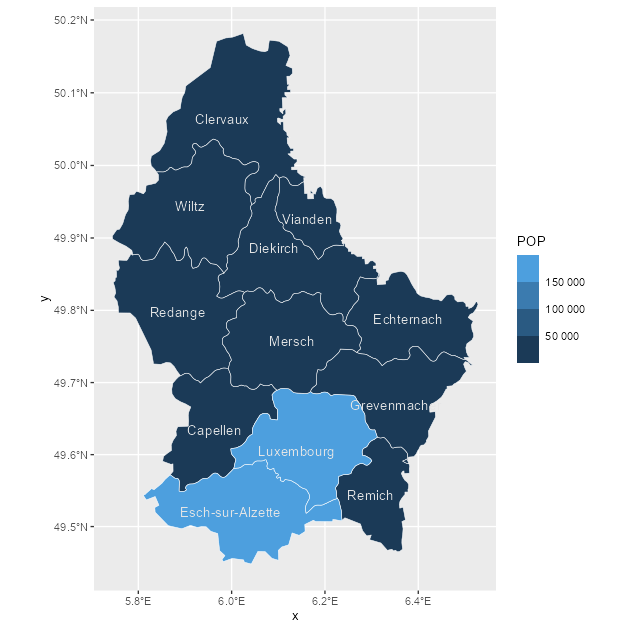 Choropleth map with a SpatVector object