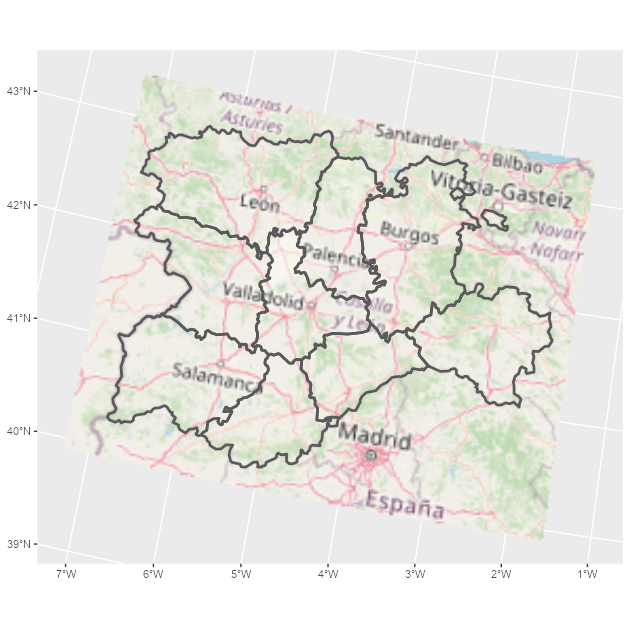 A map combining a RGB SpatRaster and a SpatVector
